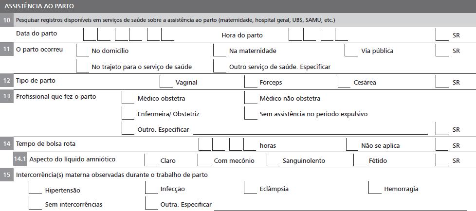 Ficha de Investigação de Óbito Fetal Serviço de saúde hospitalar F2 A Ficha F2 se destina à investigação no serviço hospitalar onde a gestante foi internada para o atendimento ao parto.