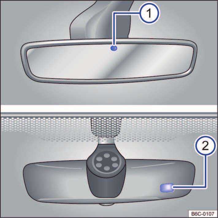 Sempre que possível, utilizar o espelho retrovisor interno para determinar a distância dos veículos vindos de trás ou a distância de outros objetos.