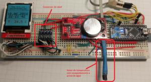 Nela observamos os três componentes utilizados no Lab 03 com o acréscimo do sensor de temperatura