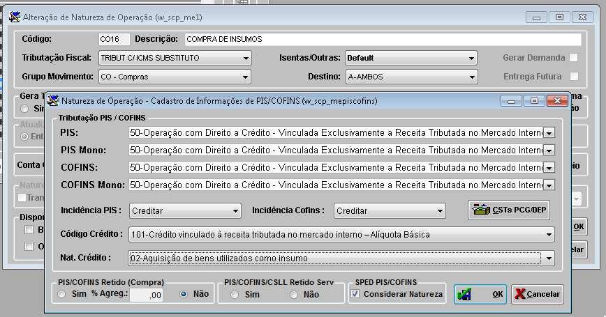 6 COMPRAS DE MATERIAIS UTILIZADOS COMO INSUMO NA