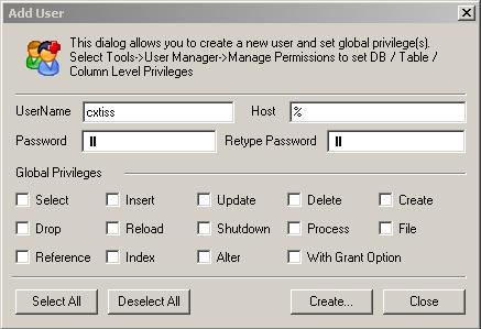 8 - Clique em Tools / User Manager / Manager Permissions