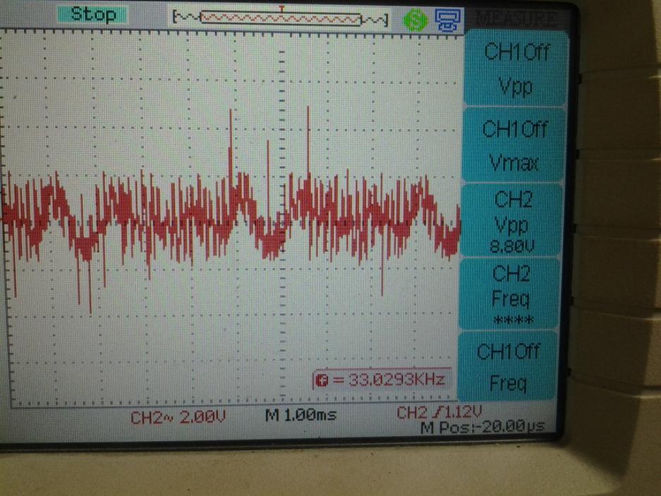 Observamos que após aterrar o pino 1 do CI 4555 o ciclo de trabalho do sinal de acionamento aumentou o que ocasiona um pulso maior de amostragem e a presença de mais harmônicos no sinal.