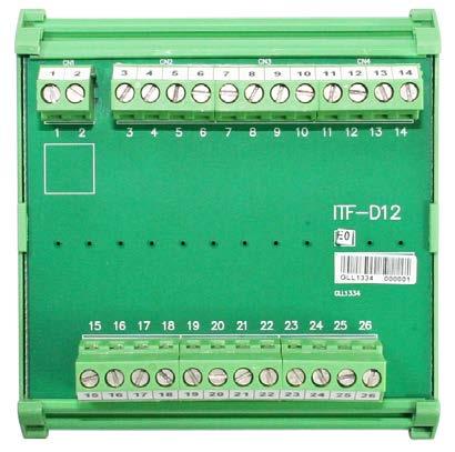 Interfaces para Painéis - Manual do Usuário Interface de Matriz de Diodos Código de Pedido ITF - D-12 - Interface de matriz de diodos para teste de 12 lâmpadas Descrição Interface com diodos para