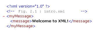 Figura 6 - Documento simples XML contendo uma mensagem Todos os documentos XML devem conter um elemento raiz (mymessage no exemplo). O elemento raiz contém outros elementos.