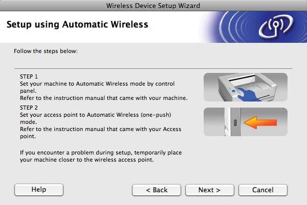 Configuração sem fios para Macintosh utilizando a aplicação de instalação automática Brother (Não disponível para os modelos