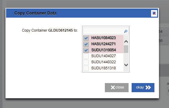 Please note: You will not see if VGM information has already been entered. Therefore, new input will overwrite previously provided VGM data.