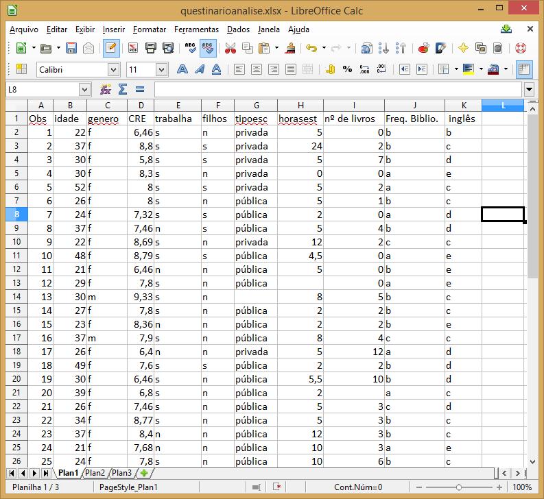 1. Estatística Básica usando o LibreOffice Calc. Este material é bastante simples e não substitui as aulas.