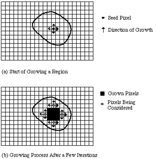 Crescimento de Regiões Region merging Divisão inicial da imagem em regiões Definição do critério de união de 2 regiões adjacentes.