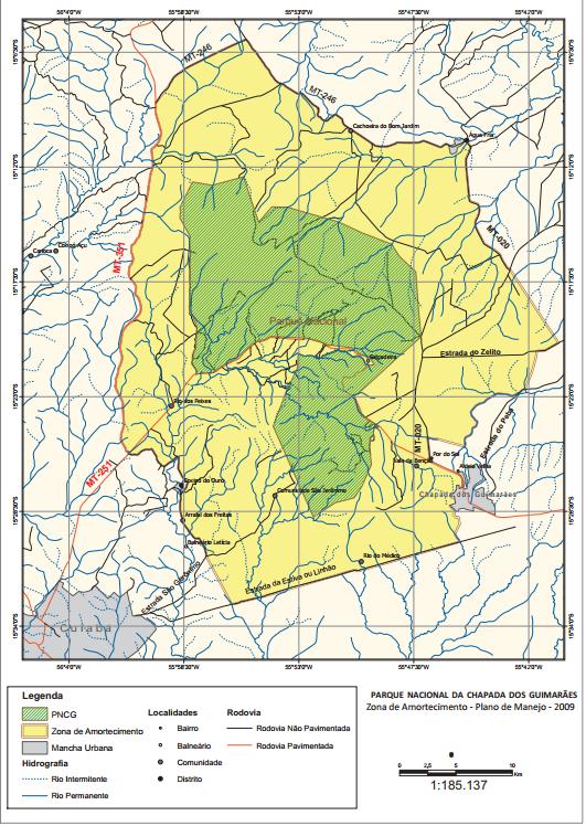 Figura 2 - Localização da área de estudo. Parque Nacional de Chapada dos Guimarães. Fonte: ICMBio Métodos utilizados Os métodos utilizados foram quadrado e transecto.