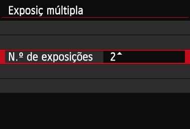 P Exposições MúltiplasN 3 Defina [Ctrl multi-expos]. Selecione o método de controlo de exposição múltipla pretendido e carregue em <0>.