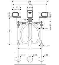 AXOR Urquiola AXOR Urquiola Misturadores e Monocomandos Misturador de lavatório AXOR Urquiola 50 mm - Sistema de fechamento com 1/4 de volta cerâmico -