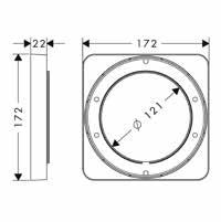 Acompanham 3 reduções DN20, 1 tampão DN20 01800180 Base para chuveiros de parede AXOR Front e AXOR LampShower Nendo - Para uso em paredes de