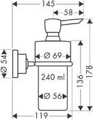 AXOR Citterio M Porta sabonete líquido AXOR Citterio - Capacidade de enchimento de 200 ml - Libera porções de 1,5 ml - Reenchimento simples -