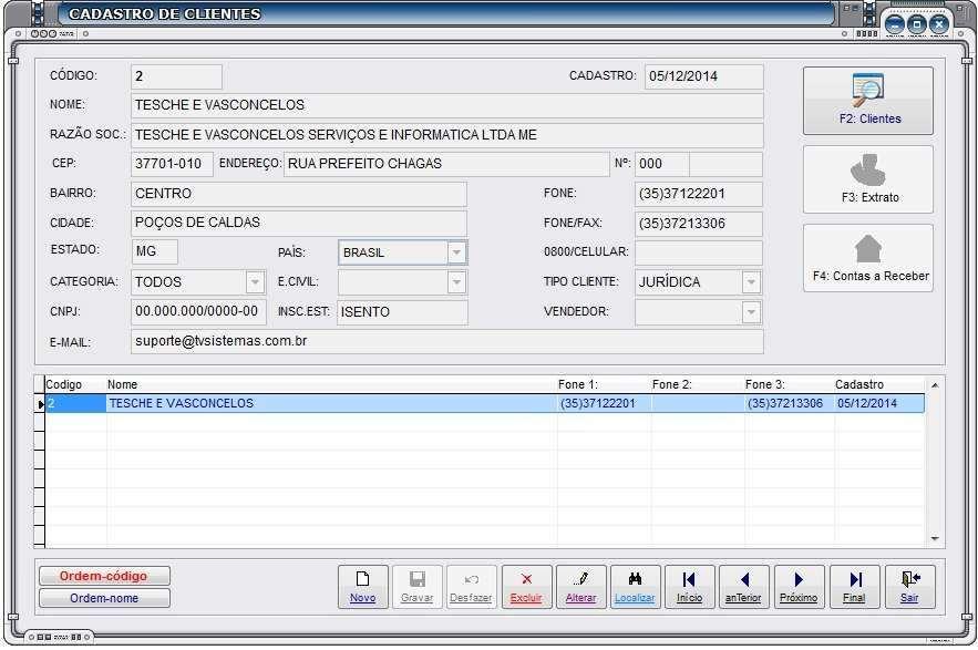 Para iniciar o cadastro clique no botão OBS: O campo Código é de preenchimento automático do sistema, com isso o cadastro pode dar início no campo de data deixando o campo de código em branco para