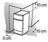 Embutimento: Considere as seguintes distâncias mínimas para garantir uma circulação de ar adequada: 3 cm nas laterais; 10 cm no fundo; 10 cm no topo.