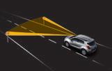 O sistema LDW é activado instantaneamente quando o veículo transpõe uma linha sem sinalização da manobra por parte do condutor.