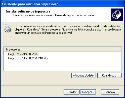 IMPRESSÃO NO WINDOWS 40 13 Na caixa Impressoras, selecione o driver de impressora