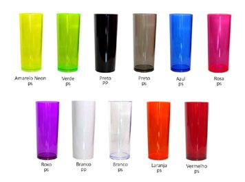 PX001 Capacidade: 330 ml Material: PS Cristal ou fosco Cores: Vermelho, Verde, Azul, Amarelo, Branco (transparente),
