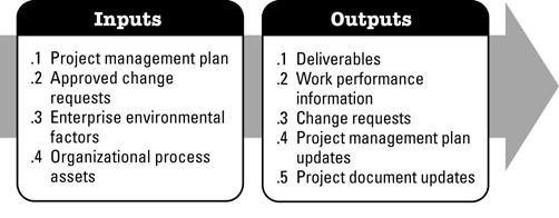 3.5.1 Orientar e gerenciar a execução do projeto Orientar e Gerenciar a Execução do Projeto é o processo de realização do trabalho definido no plano de gerenciamento do projeto para atingir os