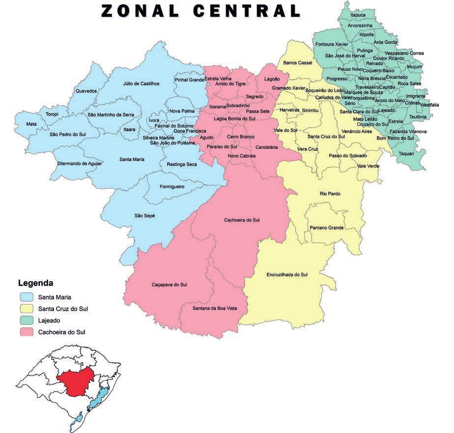 ZONAL CENTRAL INSPETORIAS DATA DE CRIAÇÃO CACHOEIRA DO SUL 25/06/1982