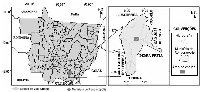 RBRH Revista Brasileira de Recursos Hídricos Volume 15 n.2 Abr/Jun 2010, 127-142 Figura 1 - Localização da área de estudo. Figura 2 - Mapa geológico da região de Rondonópolis (Cutrim, 1999).