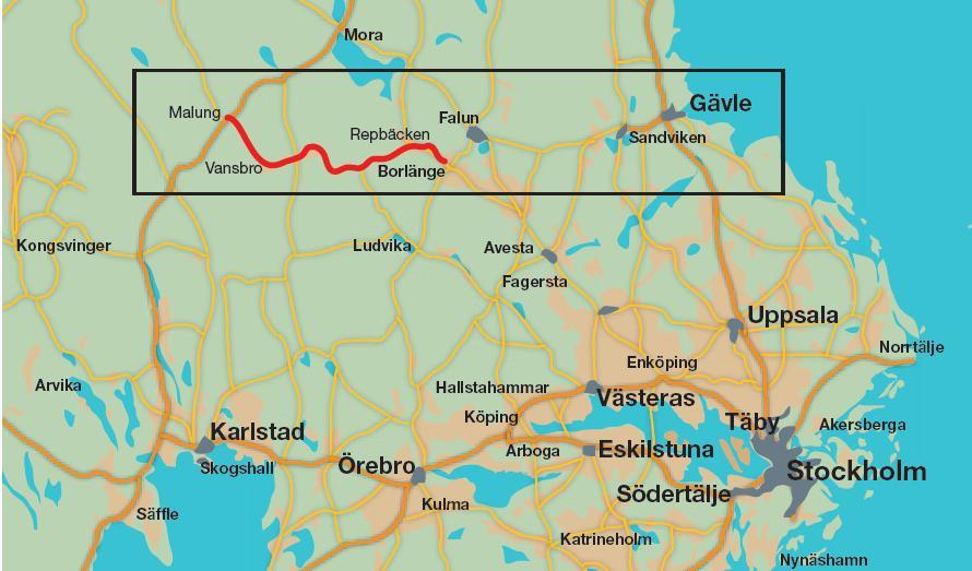 VISITA TÉCNICA Primeira aplicação do ETCS nível 3 Börlange a Malung 143 km em via simples equipada com ERTMS regional 1º Equipamento instalado em 2008, em Operação Comercial em 2012 Controle de