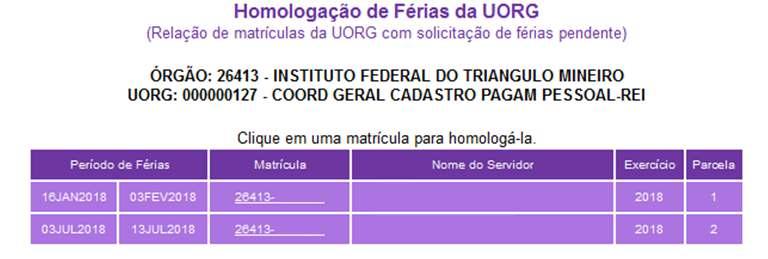 Nessa tela (figura M), escolha uma das opções conforme abaixo: Recusar Solicitação de Férias: caso for recusar as férias (nessa situação, o servidor deverá entrar novamente no Sigepe para remarcar