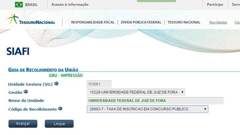 ANEXO I INSTRUÇÕES PARA PREENCHIMENTO DA GUIA DE RECOLHIMENTO DA UNIÃO 1 - Acessar o site: http://consulta.tesouro.fazenda.gov.br/gru_novosite/gru_simples.