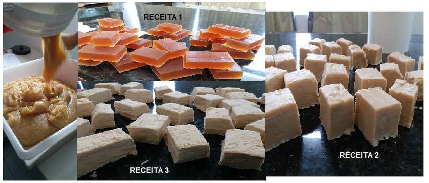 resíduos existentes da fritura, depois foi realizado o aquecimento da água para dissolução da soda cáustica (hidróxido de sódio), também foi alertado sobre os riscos do contato direto da soda