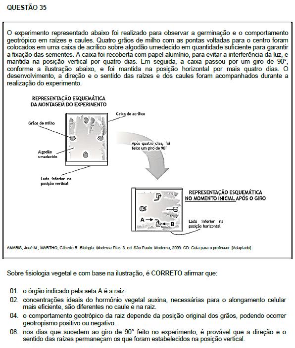 Resposta: 03 01. Correta. 02. Correta. 04. Incorreta.