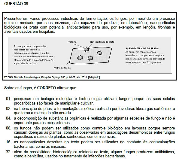 Resposta: 46 01. Incorreta. Os mecanismos de transporte D (destaque 1) correspondem a processos ativos, contra um gradiente de concentração. 02. Correta. 04. Correta. 08. Correta. 16.