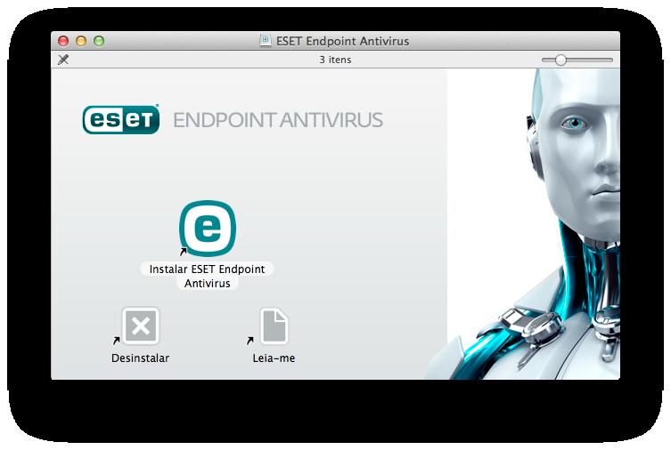 3. Instalação Há duas maneiras de iniciar o instalador ESET Endpoint Antivirus: Se você estiver instalando a partir do CD/DVD de instalação, insira o disco no drive de CD/DVD-ROM e clique duas vezes