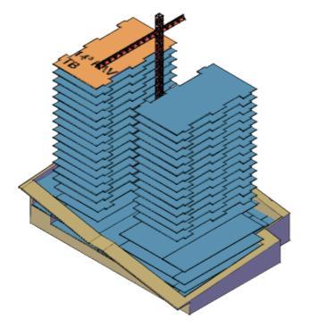 Após a definição dos trechos realizada a sequência construtiva: Estágio 1 Início: 08/09/15 Término: 05/10/15 Exec. sobre solo T1, T2, TB, TA Estágio 2 Início: 15/10/15 Término: 05/11/15 Exec.