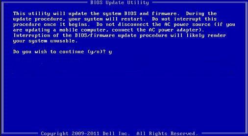 Figura 4. Tela de atualização do BIOS no DOS Senhas do sistema e de configuração É possível criar uma senha do sistema e uma senha de configuração para proteger o computador.