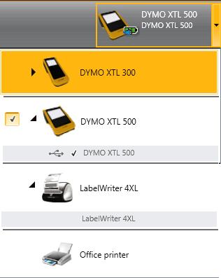 Seleccionar uma impressora de etiquetas Acerca da impressão de etiquetas Antes de imprimir com uma impressora de etiquetas XTL, o DYMO ID verifica o tipo de etiquetas na impressora com a etiqueta que