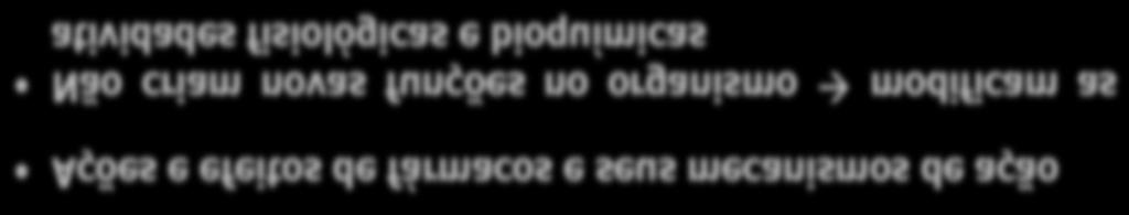 Farmacodinâmica Ações e efeitos de fármacos e seus mecanismos de ação Não criam novas funções no organismo " modificam as