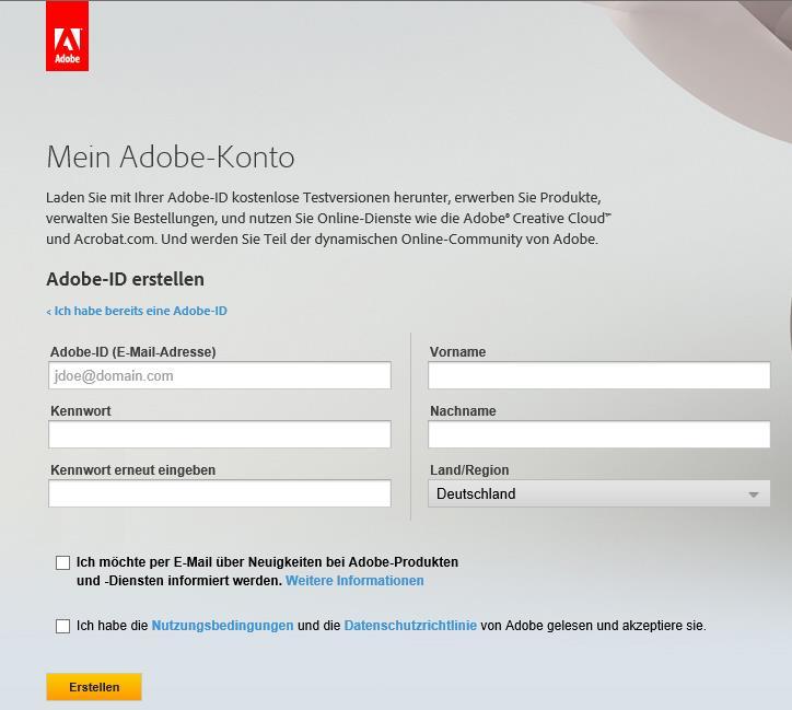 Adobe ID Para a leitura dos ebooks com proteção contra cópia no empréstimo online, você precisa de uma Adobe ID. Uma Adobe-ID é uma conta de usuário gratuita do fabricante de software Adobe.