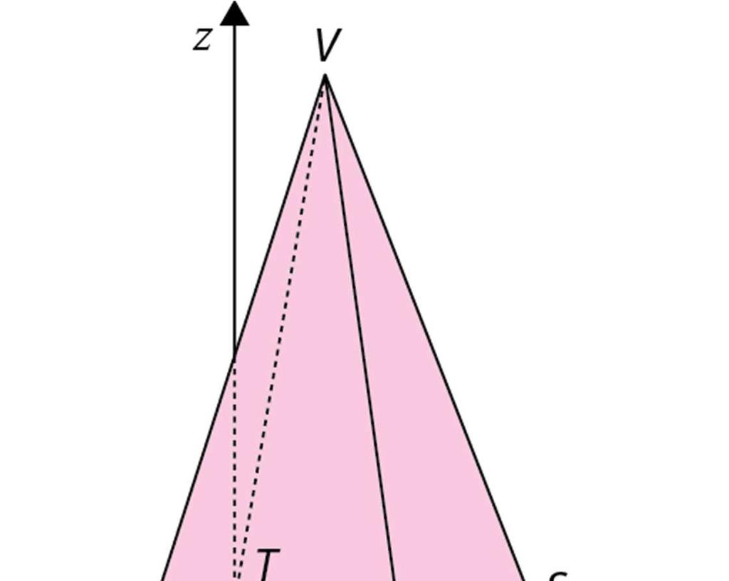 3. Na figura está representado, num referencial o.n., o sólido [NOPQRSTUV]. Este sólido pode ser decomposto num cubo e numa pirâmide quadrangular regular.