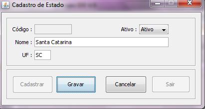 49 Figura 13 Cadastro de estado O