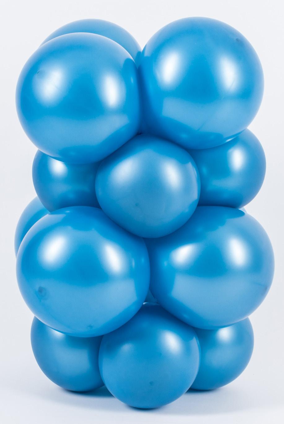 - 13-10 - Guirlanda Alternada (Quadrada): são utilizados dois tamanhos de balões, respeitando a diferença de uma polegada e meia. Exemplo: 7,5 e 6.