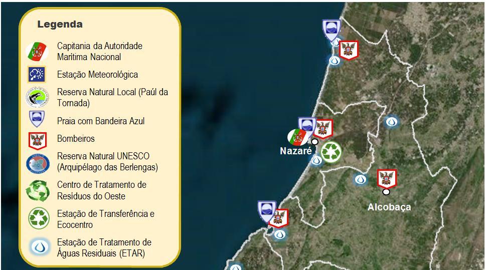 A Região Oeste Norte dispõe de 25 zonas balneares, distribuídas pelos concelhos de Alcobaça (6), Nazaré (2), Caldas da Rainha (2), Óbidos (3) e Peniche (12),