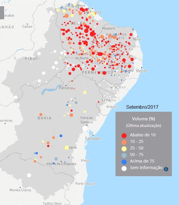 Volume por Reservatório com Capacidade para