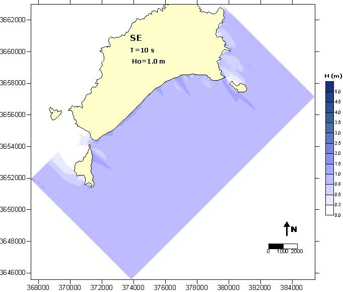 zonas costeiras (Porto de Sines) SWAN SWAN Modelo não linear