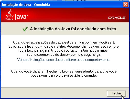 A instalação do Java