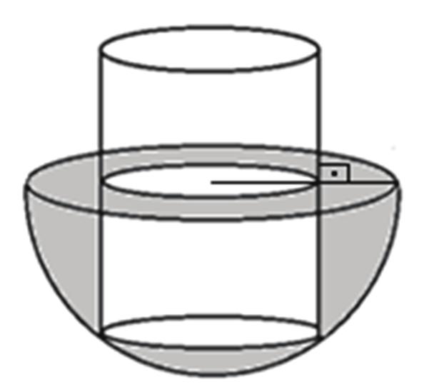 Questão 11 Um recipiente, no formato de uma semiesfera, está totalmente cheio com 18π m 3 de água.