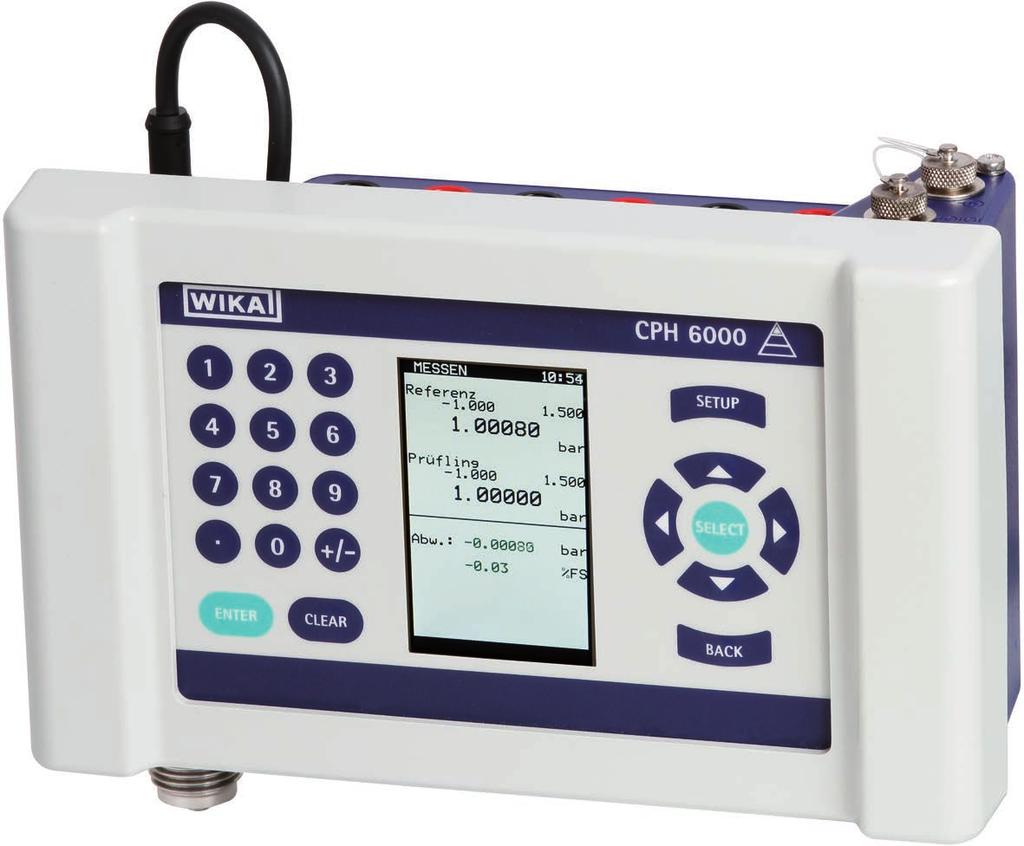 Tecnologia de calibração Calibrador de processo Modelo CPH6000 WIKA folha de dados CT 15.