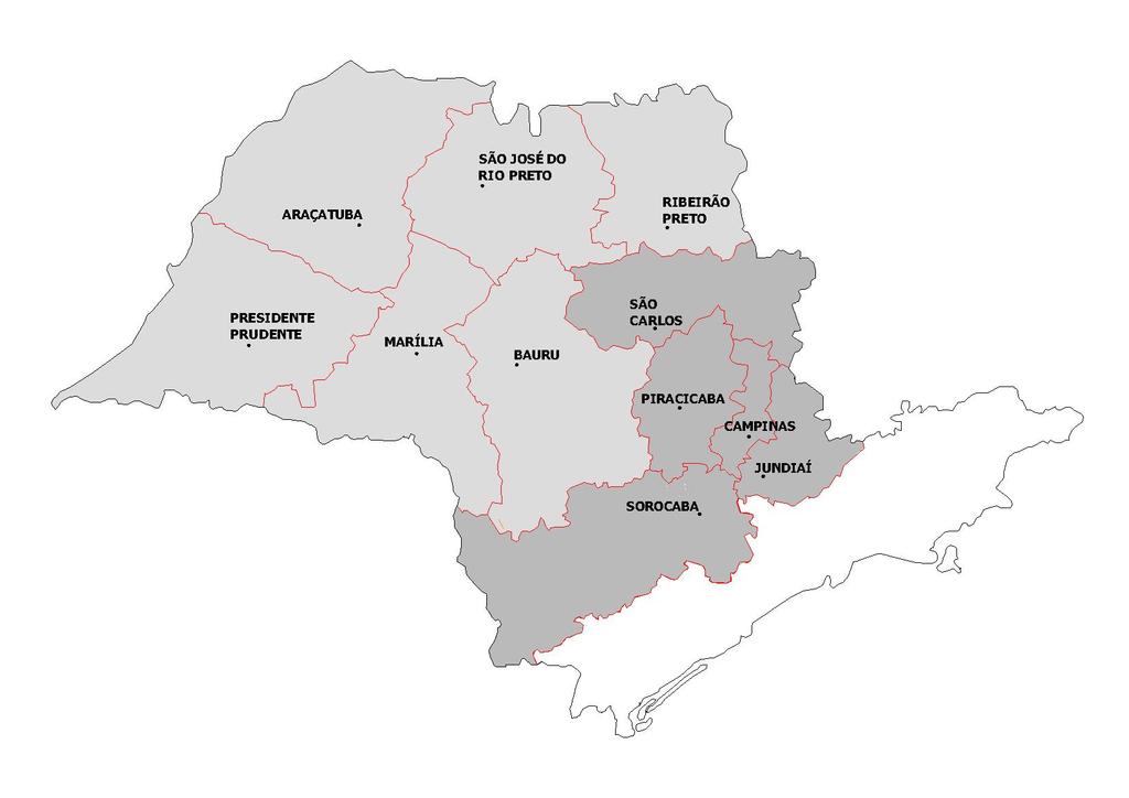 Anexo XVI Área Geográfica representativa de jurisdição do Centro de Serviços de Logística de Ribeirão Preto (SP) Inclui os municípios sede das Gerências Regionais de Varejo (GEREV): - Araçatuba; -