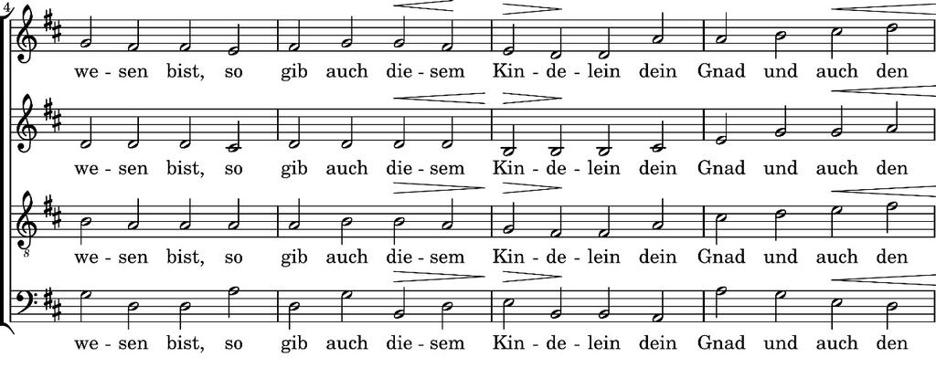 As questões de 13 a 15 referem-se à partitura abaixo, trecho de Ach lieber Herre Jesu Christ, de J. Brahms.