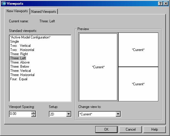Colocando Viewports no Layout Você pode colocar um viewport que ocupa todo o layout, ou criar mútiplas viewports.