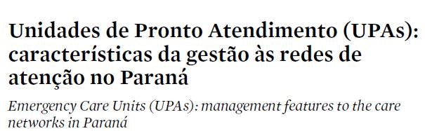 -articular e integrar os equipamentos de saúde 3 períodos 1 SAMU ( sistema estadual referencia